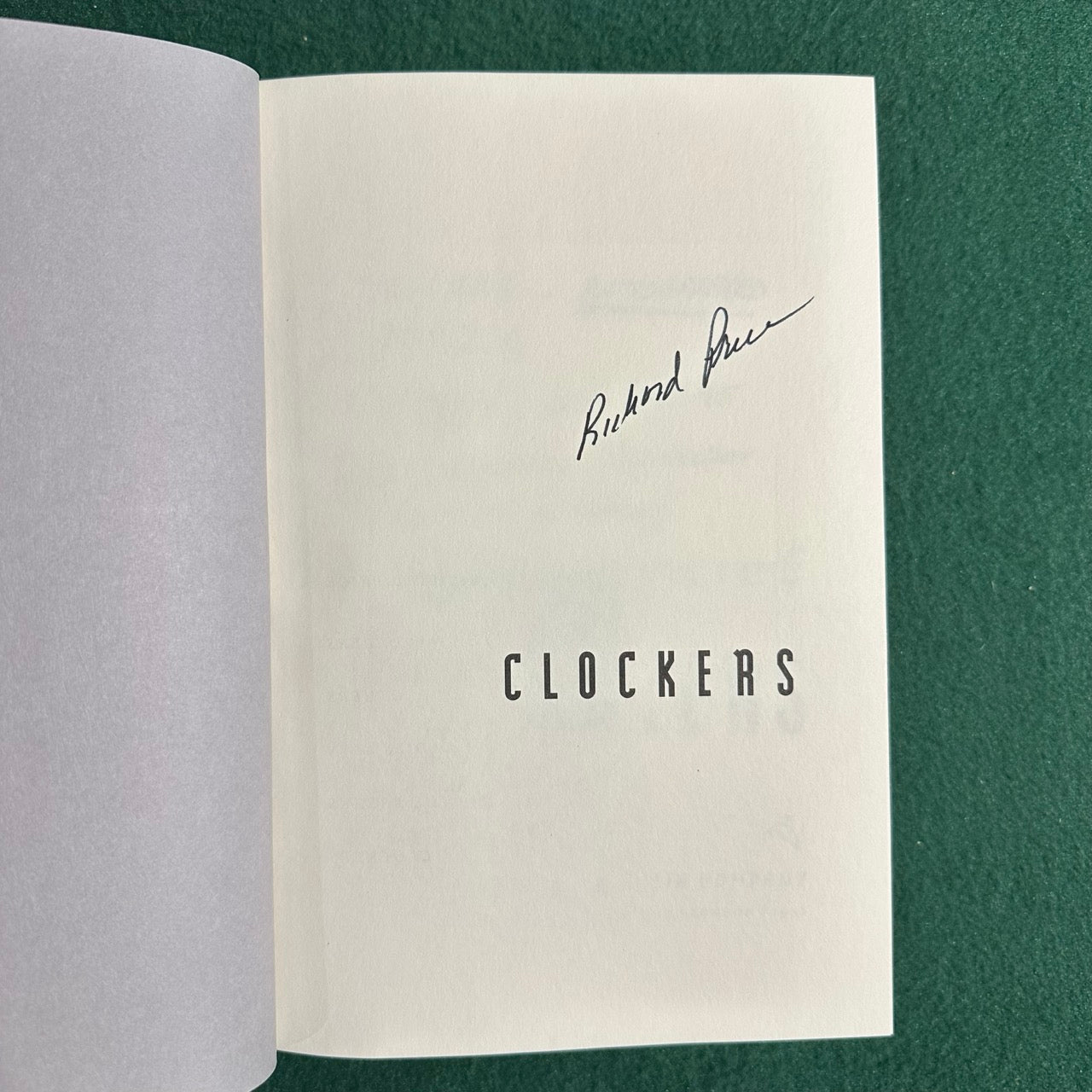 Vintage Fiction Hardback: Richard Price - Clockers SIGNED FIRST EDITION