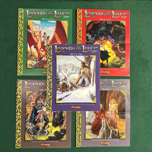 Vintage Dungeons & Dragons Accessories: Dragonlance: Legends of the Lance Newsletter 1-5 COMPLETE