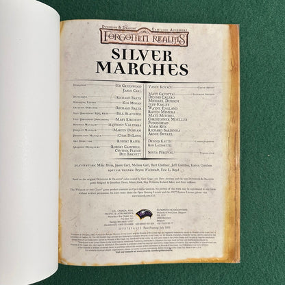 Dungeons & Dragons 3e Accessory: Forgotten Realms: Silver Marches FIRST PRINTING