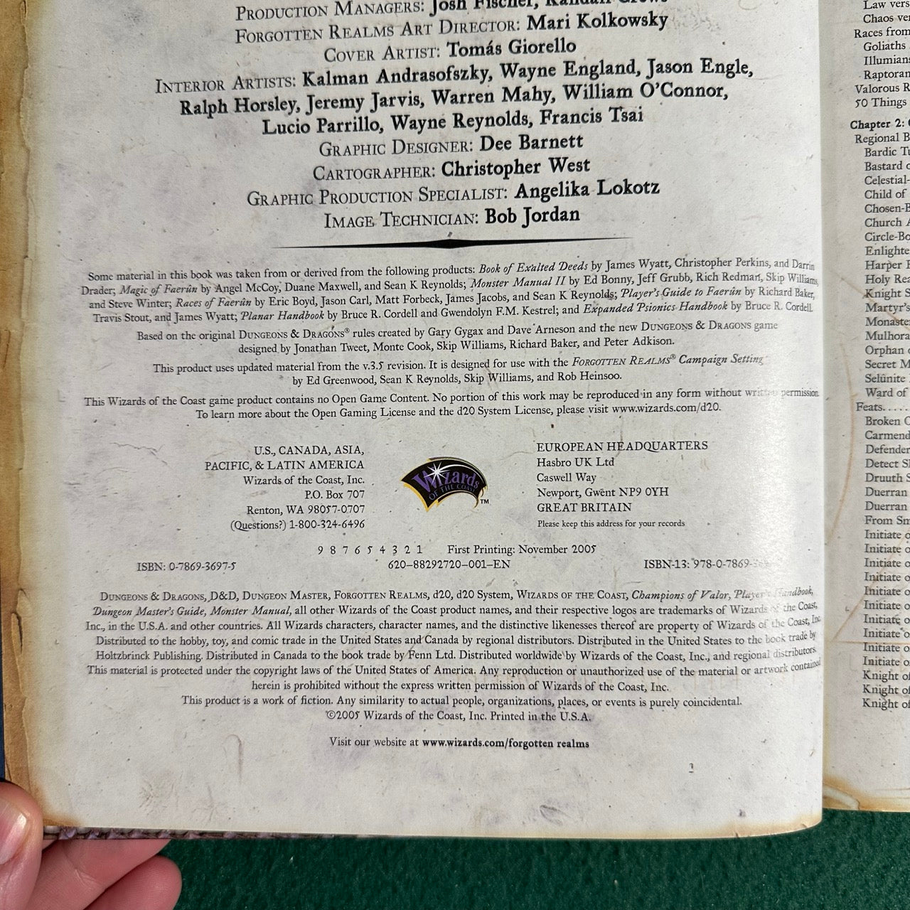 Dungeons & Dragons 3e Supplement: Forgotten Realms: Champions of Valor FIRST PRINTING