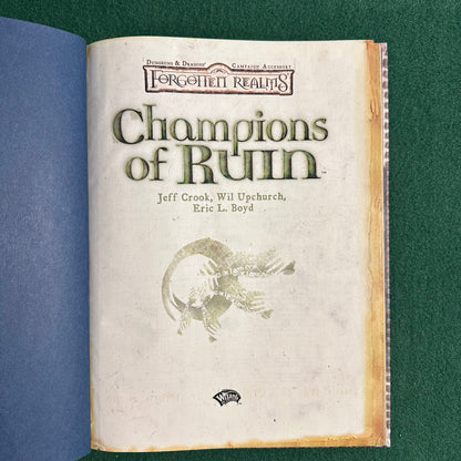 Dungeons & Dragons 3e Supplement: Forgotten Realms: Champions of Ruin FIRST PRINTING