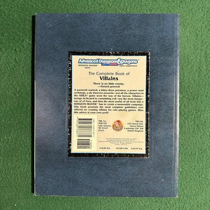 Vintage Advanced Dungeons & Dragons 2e Supplement: The Complete Book of Villains