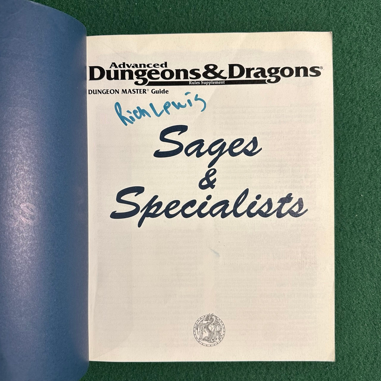 Vintage Advanced Dungeons & Dragons Supplement: Sages & Specialists