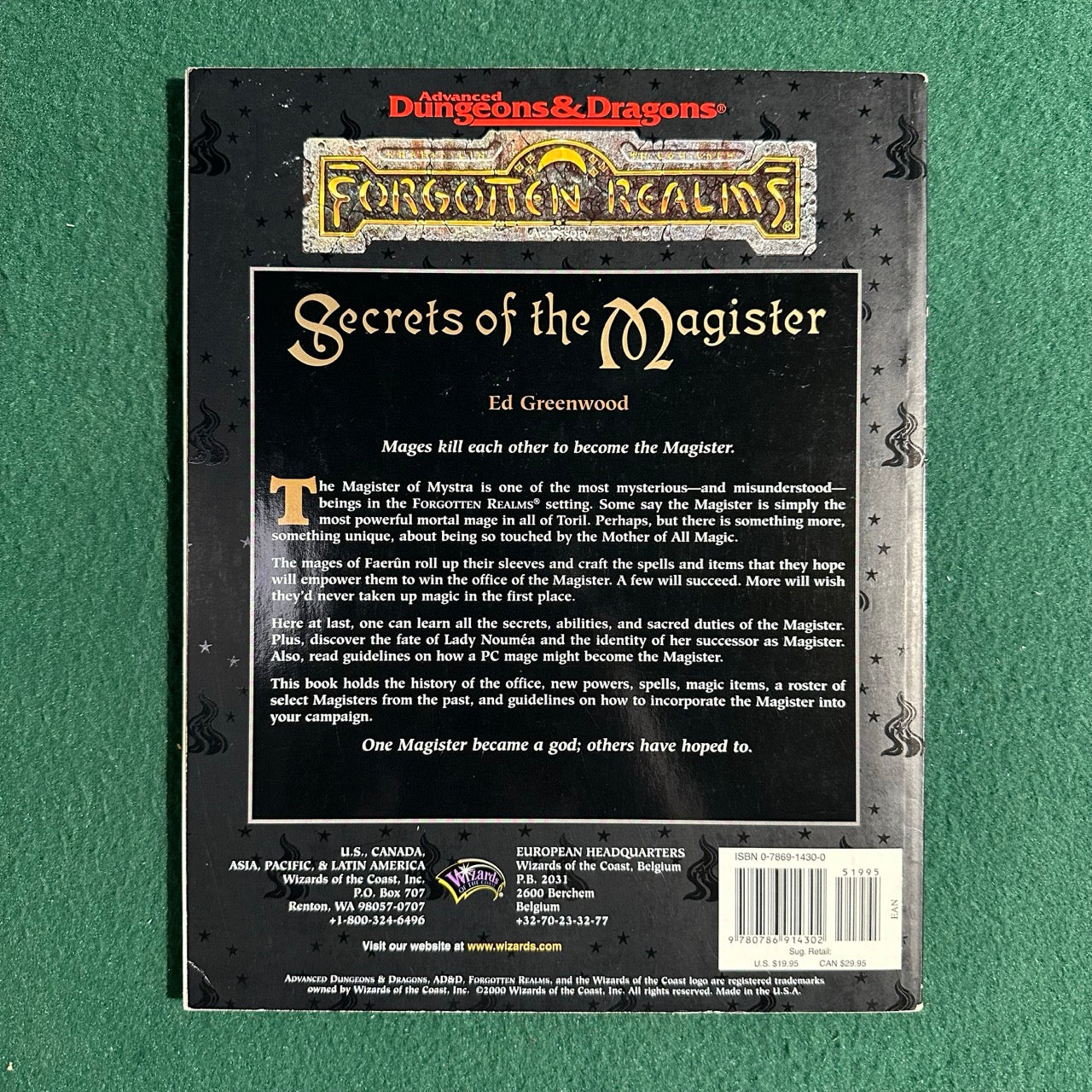 Vintage Advanced Dungeons & Dragons 2e Accessory: Forgotten Realms: Secrets of the Magister