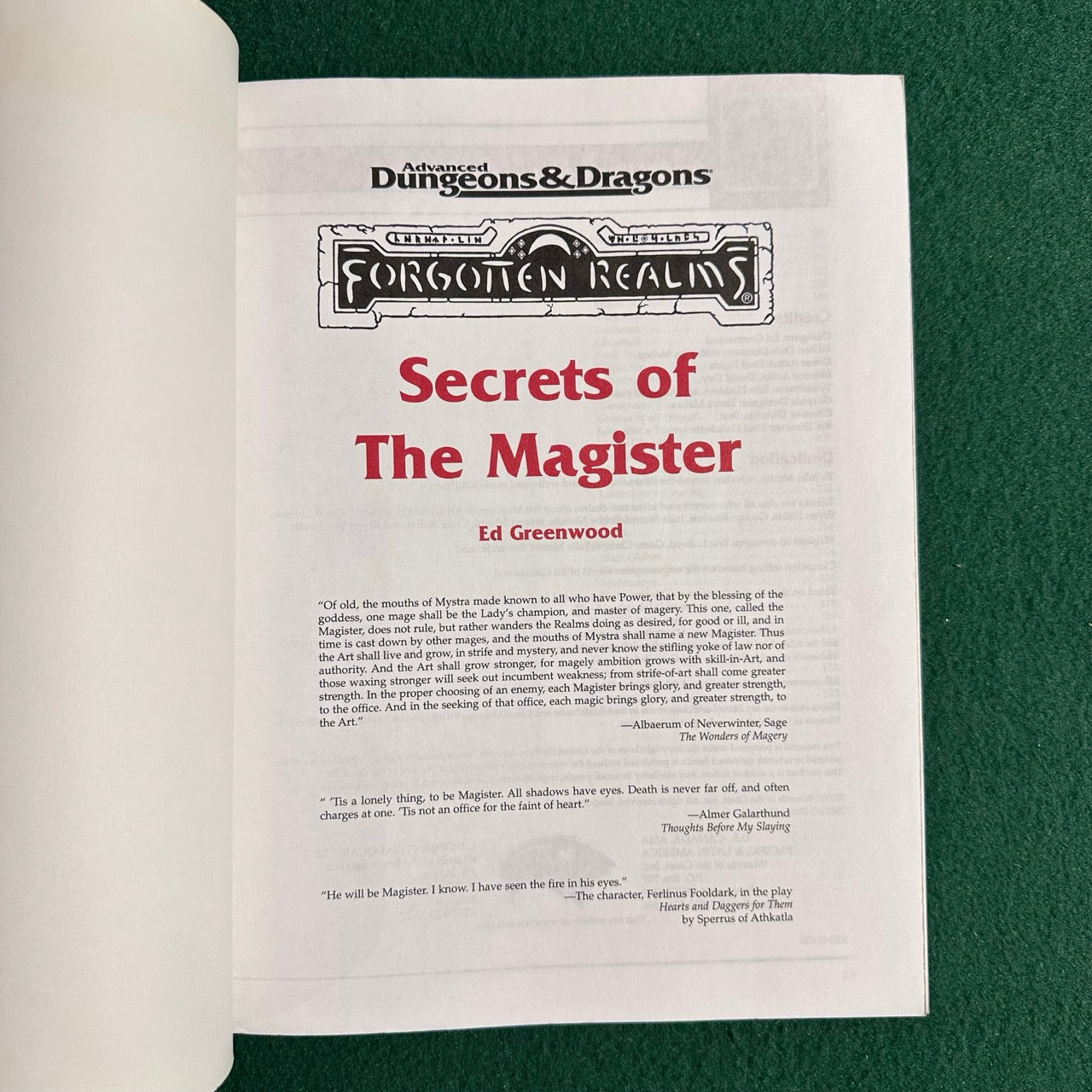 Vintage Advanced Dungeons & Dragons 2e Accessory: Forgotten Realms: Secrets of the Magister