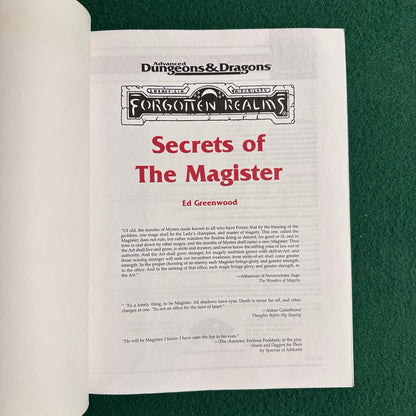 Vintage Advanced Dungeons & Dragons 2e Accessory: Forgotten Realms: Secrets of the Magister