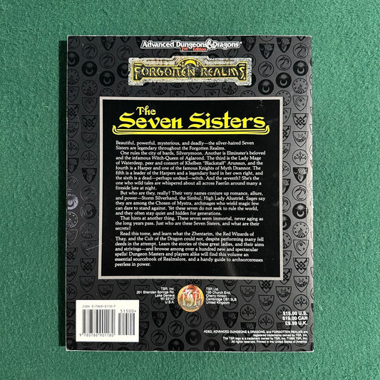 Vintage Advanced Dungeons & Dragons 2e Accessory: Forgotten Realms: The Seven Sisters