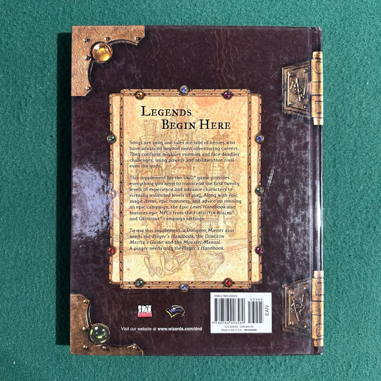 Vintage Dungeons & Dragons 3e Supplement: Epic Level Handbook FIRST PRINTING
