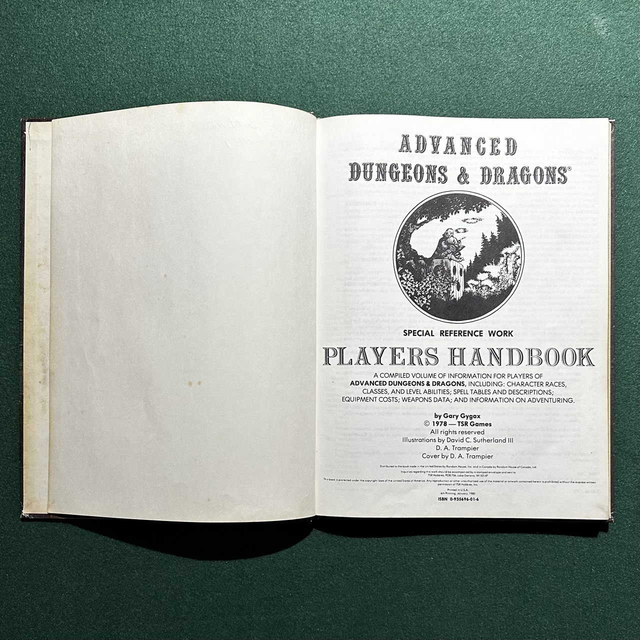 Vintage Dungeons & Dragons Core Book: Players Handbook AD&D 6TH PRINT