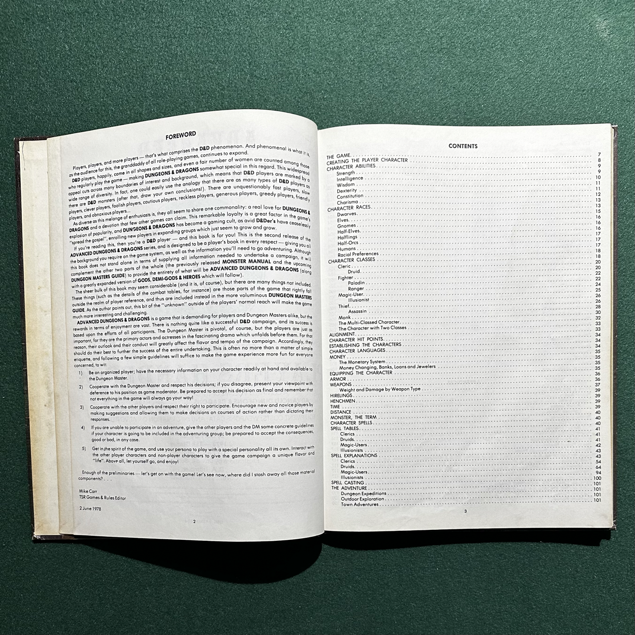 Vintage Dungeons & Dragons Core Book: Players Handbook AD&D 6TH PRINT