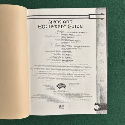 Vintage Dungeons & Dragons 3e Accessory: Arms and Equipment Guide