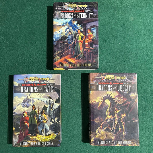 Dungeons & Dragons Hardbacks: Dragonlance Destinies Trilogy - Dragons of Deceit, Dragons of Fate and Dragons of Eternity SIGNED FIRST EDITIONS