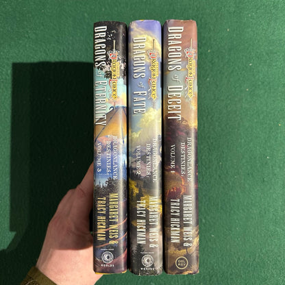 Dungeons & Dragons Hardbacks: Dragonlance Destinies Trilogy - Dragons of Deceit, Dragons of Fate and Dragons of Eternity SIGNED FIRST EDITIONS