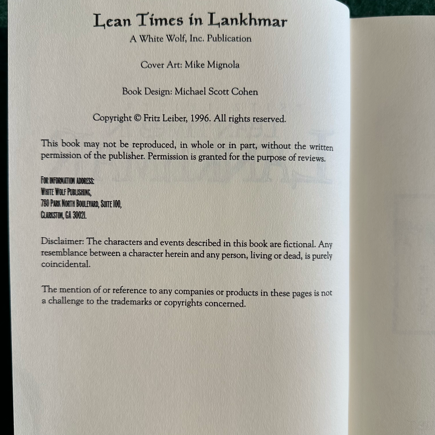 Vintage Fantasy Hardback: Fritz Leiber - Lean Times in Lankhmar
