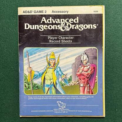 Vintage Dungeons & Dragons Accessory: AD&D - Player Character Record Sheets INCOMPLETE