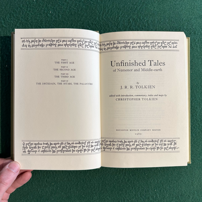 Vintage Fantasy Hardback: JRR Tolkien - Unfinished Tales FIRST EDITION