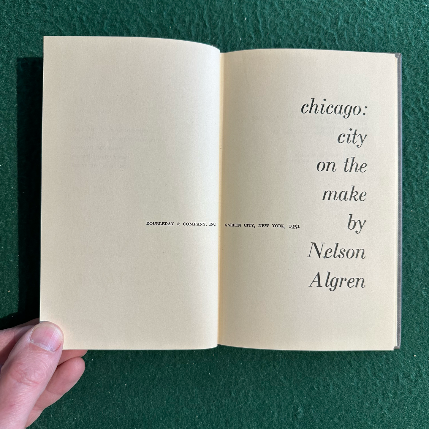 Vintage Non-Fiction Hardback: Nelson Algren - Chicago: City on the Make FIRST EDITION
