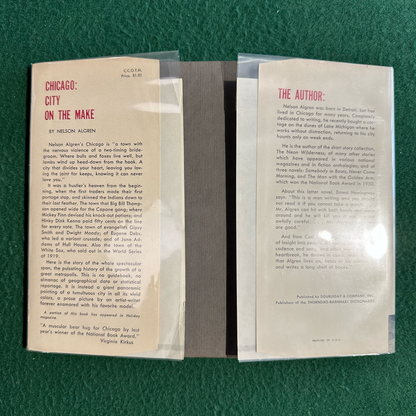 Vintage Non-Fiction Hardback: Nelson Algren - Chicago: City on the Make FIRST EDITION