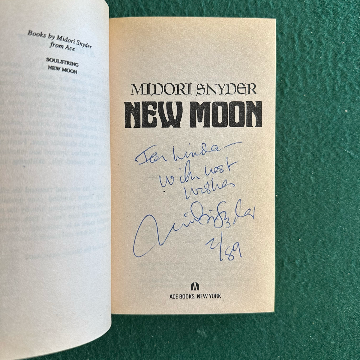 Vintage Fantasy Paperback: Midori Snyder - New Moon SIGNED FIRST PRINTING