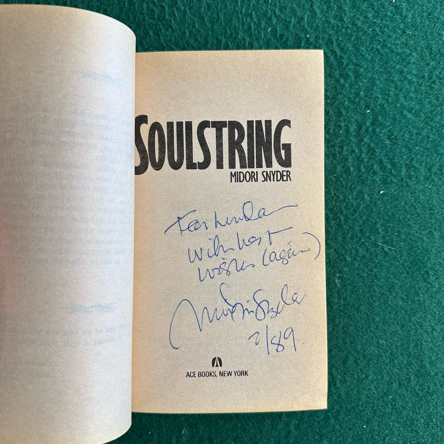 Vintage Fantasy Paperback: Midori Snyder - Soulstring SIGNED FIRST PRINTING