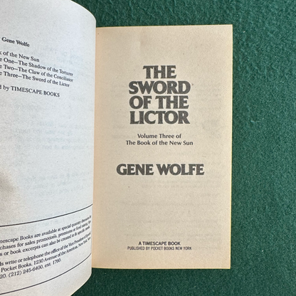 Vintage Fantasy Paperback: Gene Wolfe - The Sword of the Lictor FIRST PRINTING