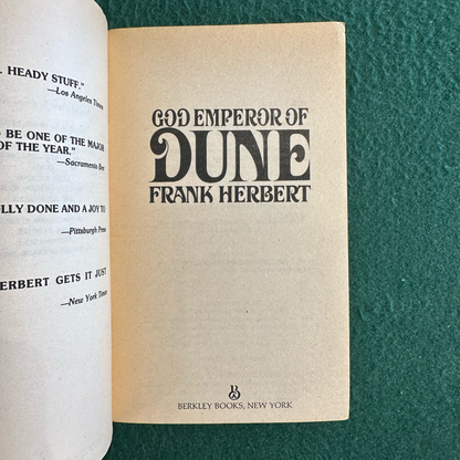 Vintage Sci-Fi Paperback: Frank Herbert - God Emperor of Dune