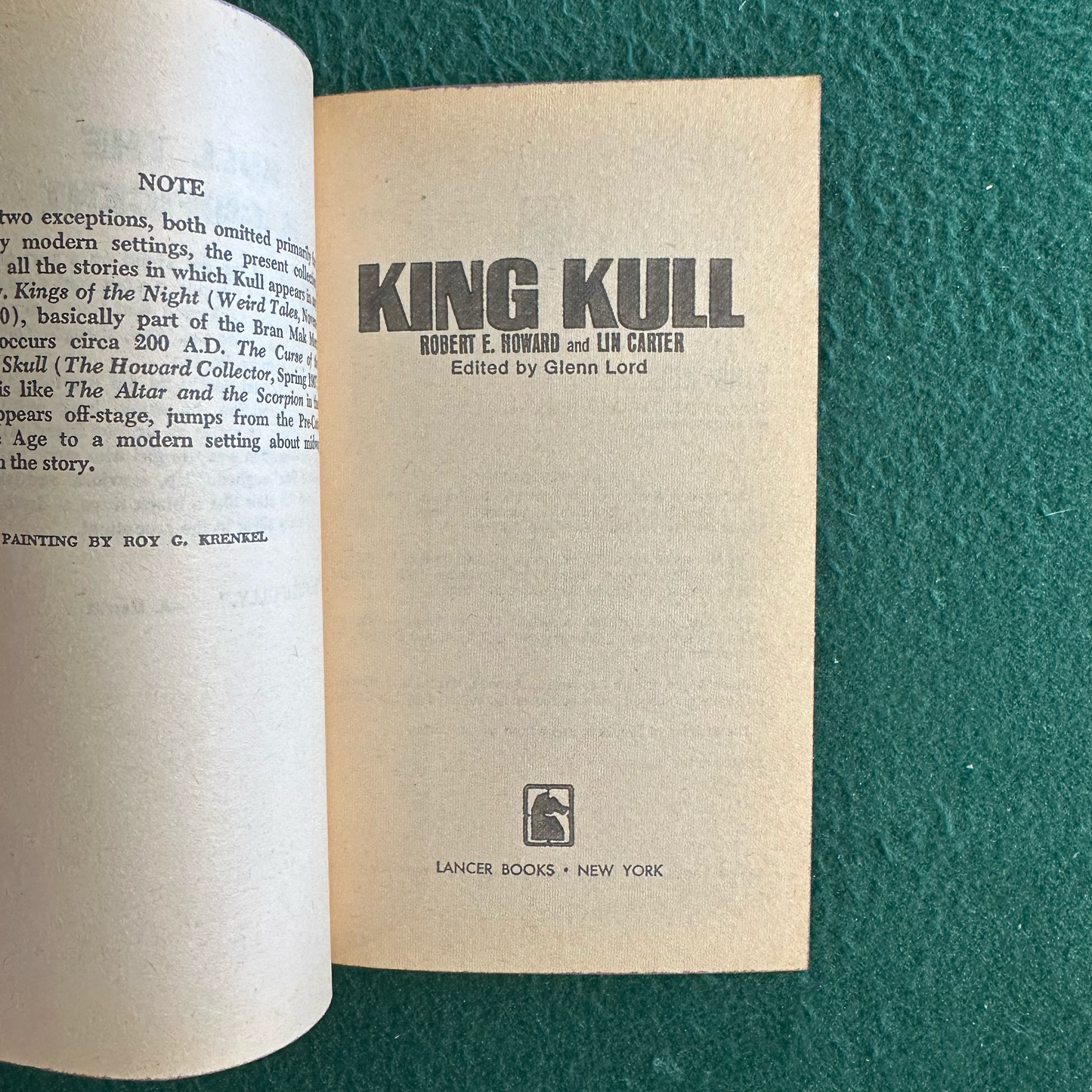 Vintage Fantasy Paperback: Robert E Howard and Lin Carter - King Kull FIRST PRINTING