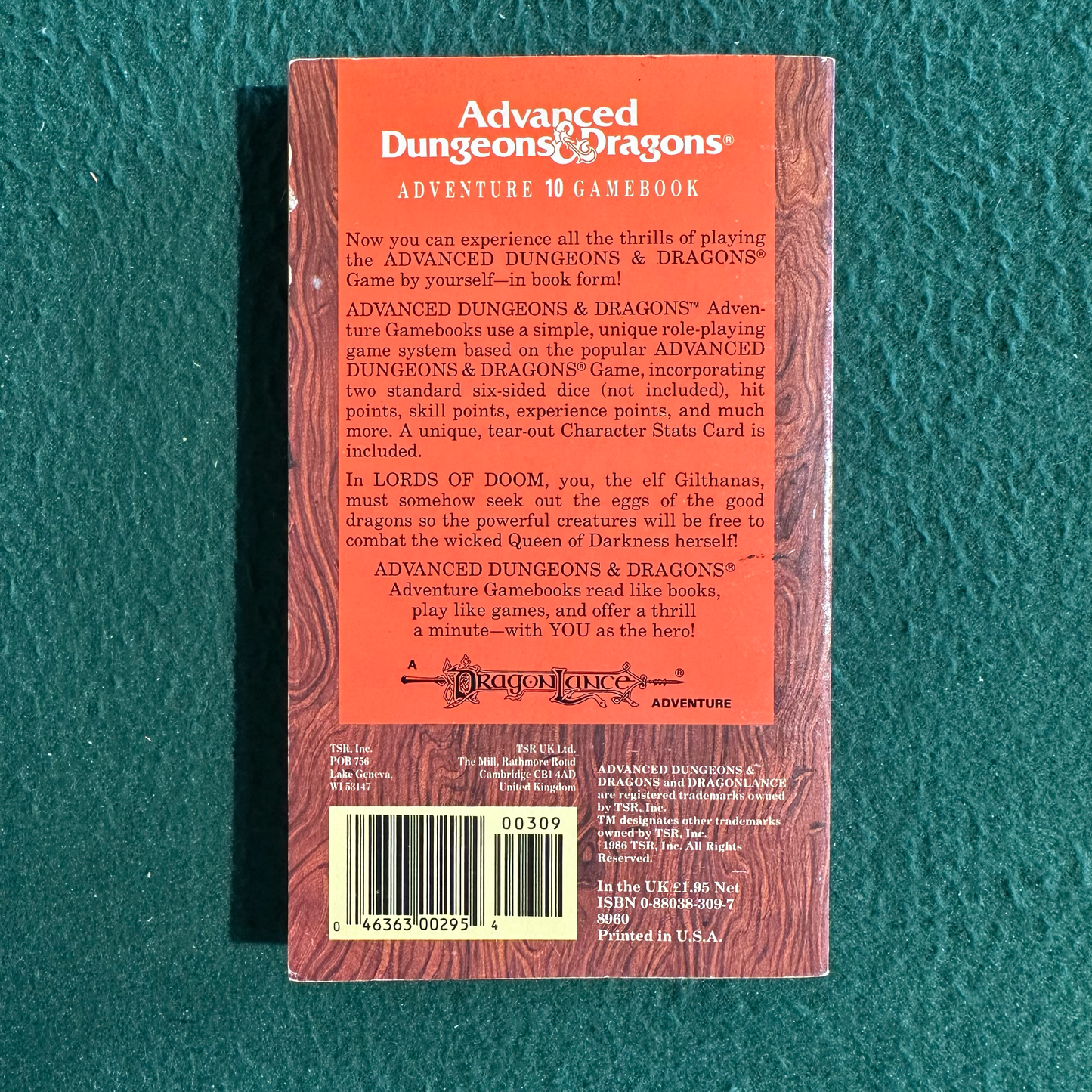 Vintage Dungeons & Dragons Paperback: Douglas Niles - Lords of Doom FIRST PRINTING