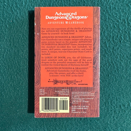 Vintage Dungeons & Dragons Paperback: Douglas Niles - Lords of Doom FIRST PRINTING