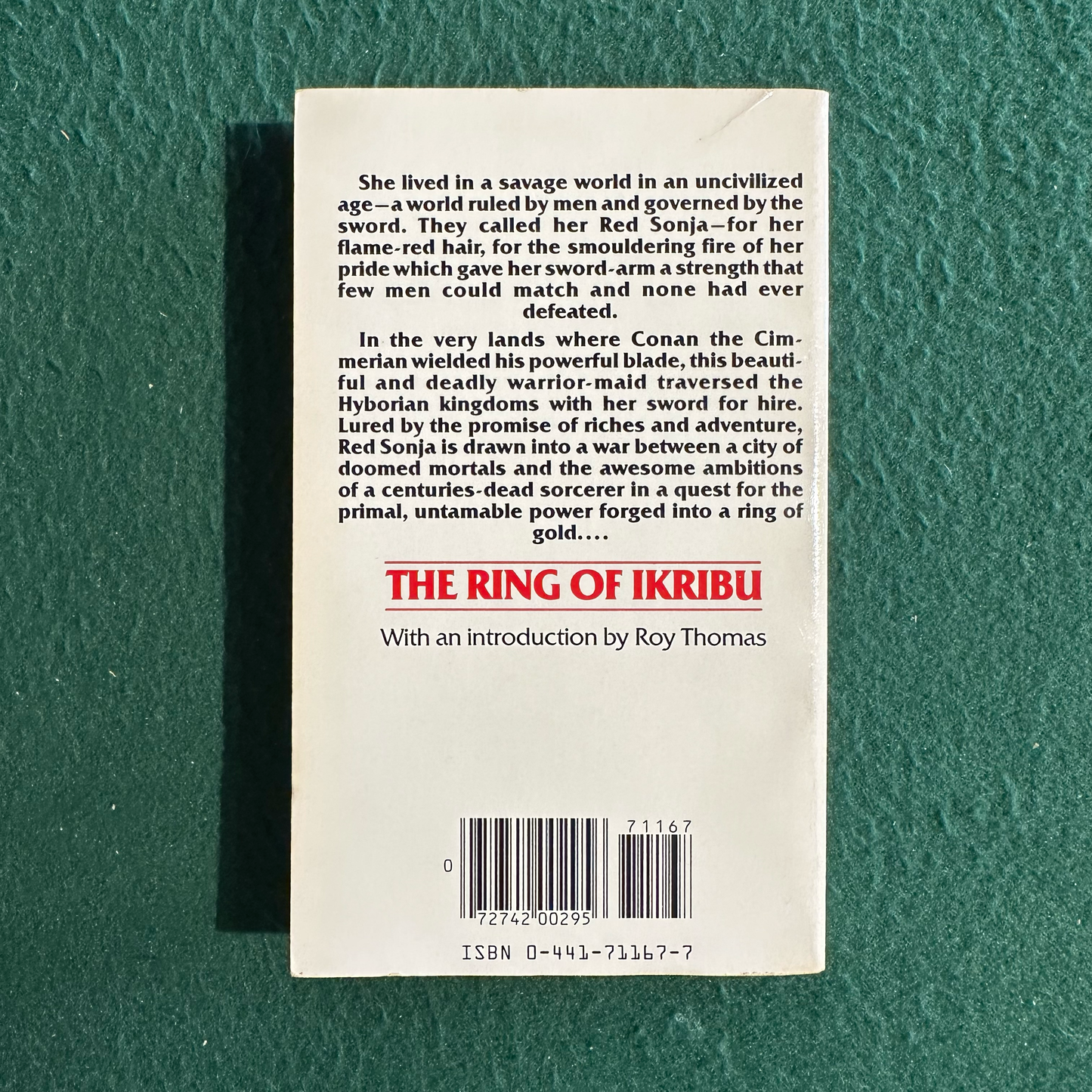 Vintage Fantasy Paperback: David C Smith & Richard L Tierney - Red Sonja: The Ring of Ikribu THIRD PRINTING