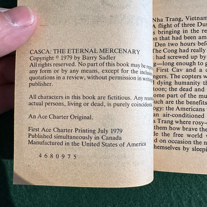 Vintage Fantasy Paperback: Barry Sadler - Casca: The Eternal Mercenary FOURTH PRINTING