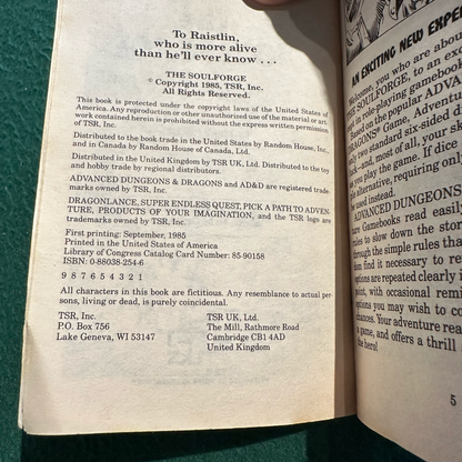 Vintage Dungeons & Dragons Paperback: Terry Phillips - Dragonlance: Soulforge FIRST PRINTING