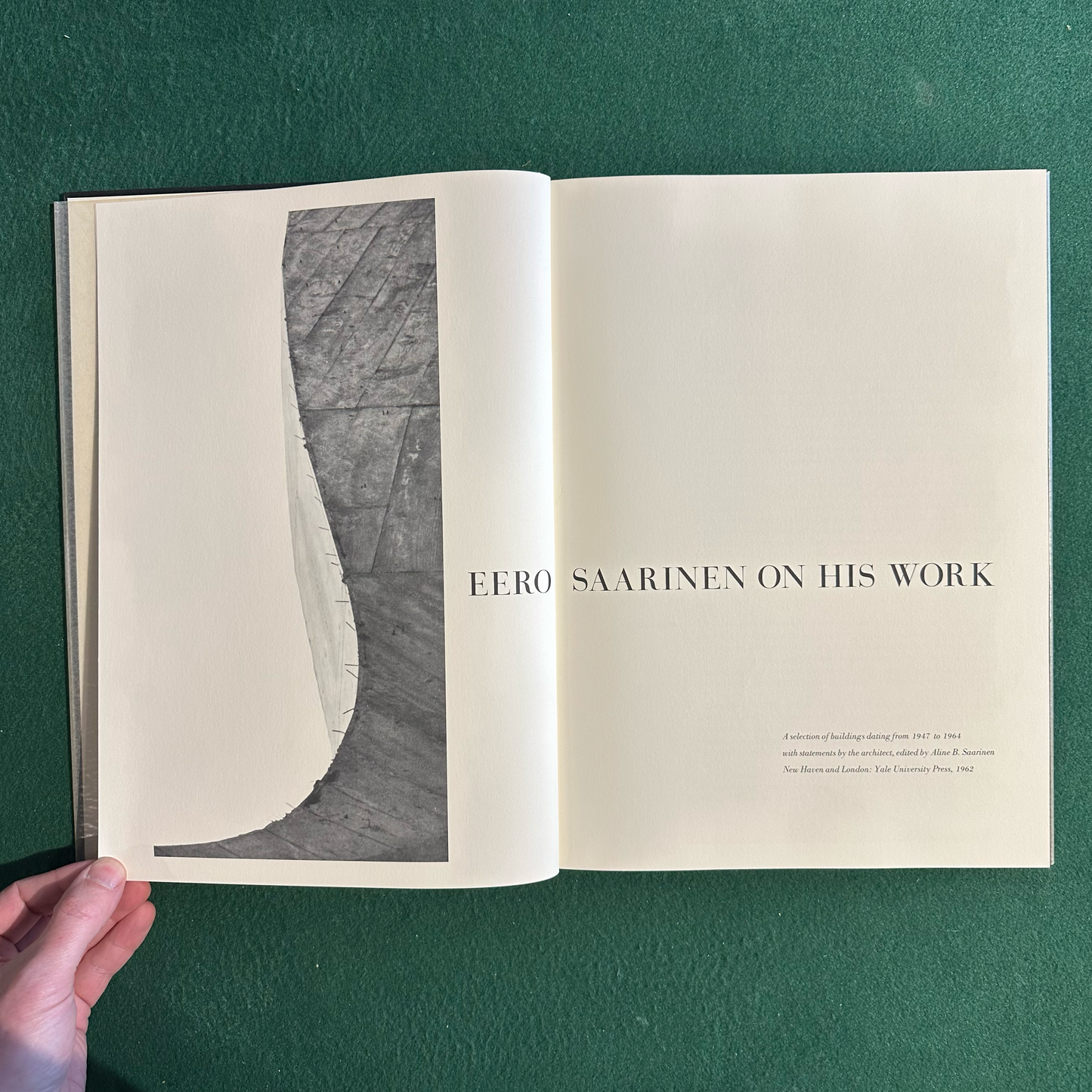Vintage Art Hardback: Eero Saarinen on His Work, Edited by Aline B Saarinen