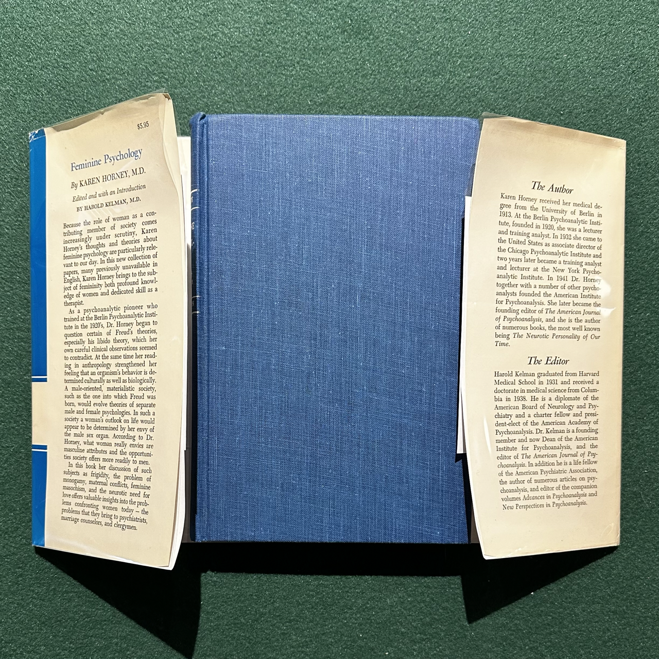 Vintage Non-Fiction Hardback: Karen Horney MD - Feminine Psychology FIRST EDITION / PRINTING