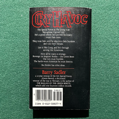 Vintage Fiction Paperback: Barry Sadler - Cry Havoc THIRD PRINTING