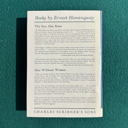 Vintage Fiction Hardback: Ernest Hemingway - A Farewell to Arms FIRST EDITION FACSIMILE