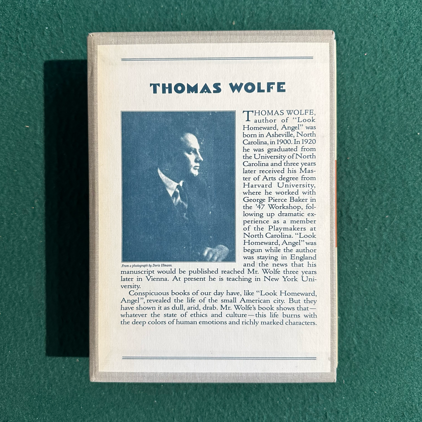 Vintage Fiction Hardback: Thomas Wolfe - Look Homeward, Angel FIRST EDITION FACSIMILE