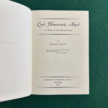 Vintage Fiction Hardback: Thomas Wolfe - Look Homeward, Angel FIRST EDITION FACSIMILE