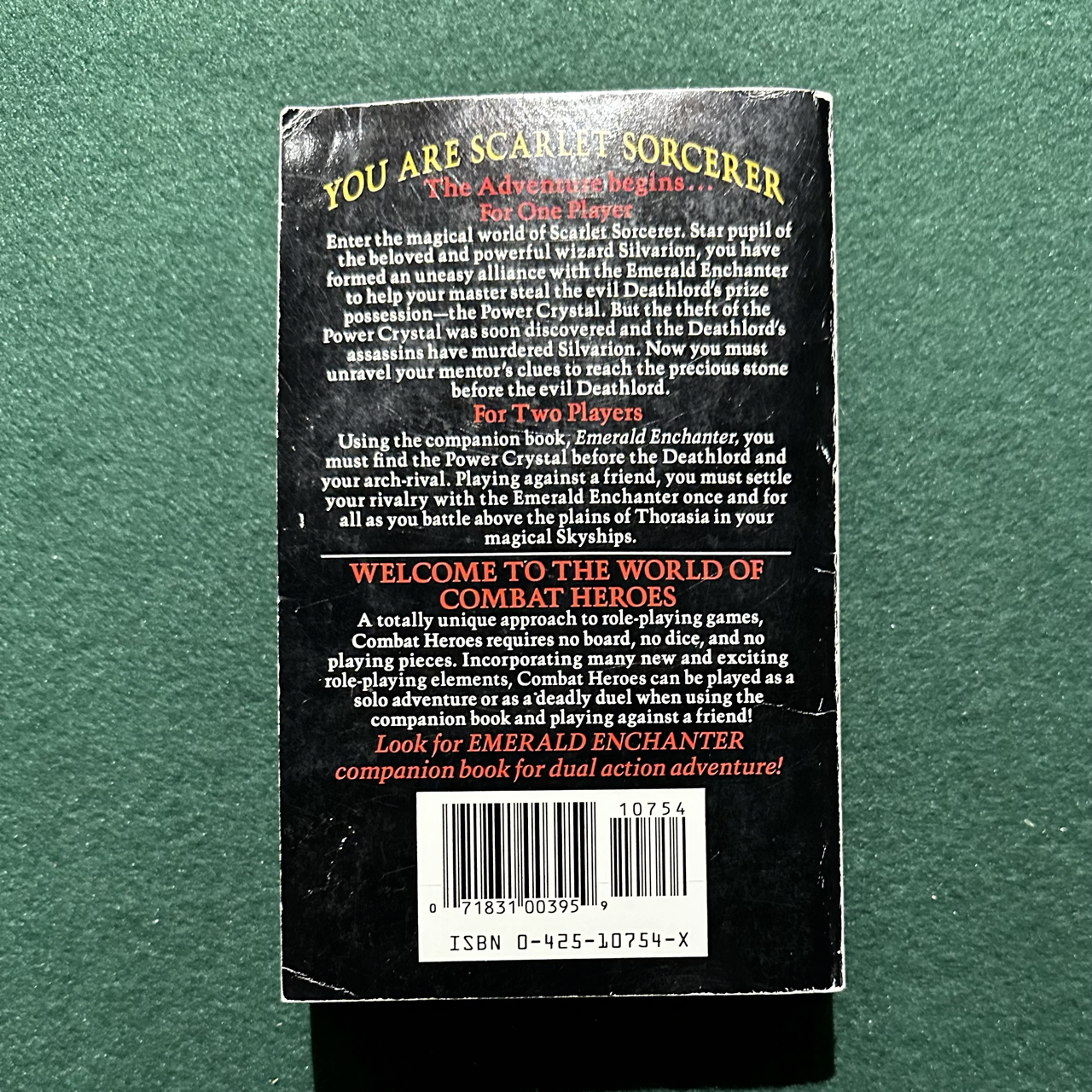 Vintage Fantasy Paperback: Joe Dever - Combat Heroes: Scarlet Sorcerer FIRST PRINT