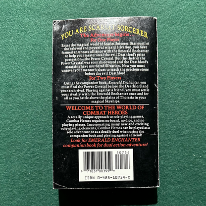 Vintage Fantasy Paperback: Joe Dever - Combat Heroes: Scarlet Sorcerer FIRST PRINT
