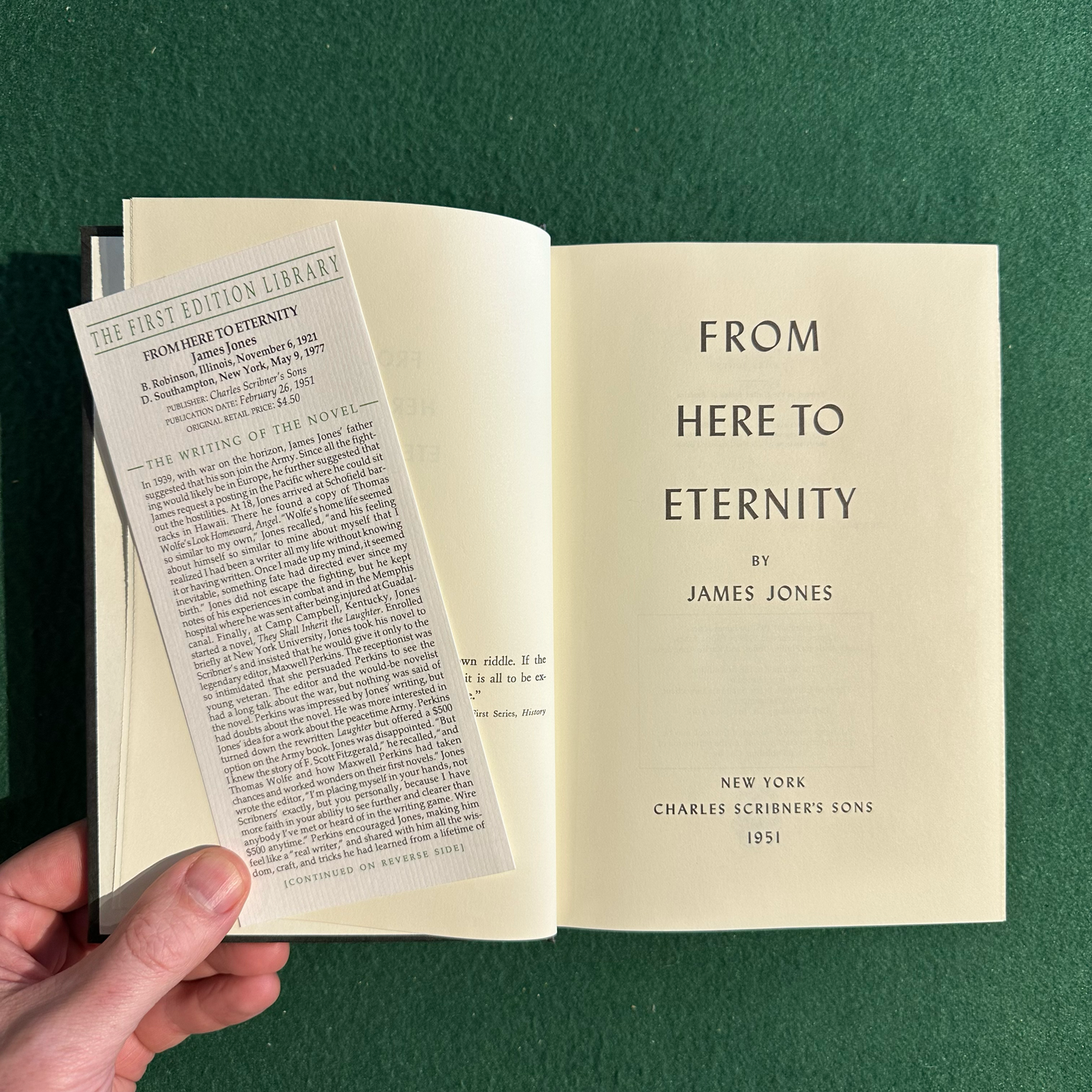 Vintage Fiction Hardback: James Jones - From Here to Eternity FIRST EDITION FACSIMILE