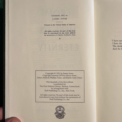 Vintage Fiction Hardback: James Jones - From Here to Eternity FIRST EDITION FACSIMILE