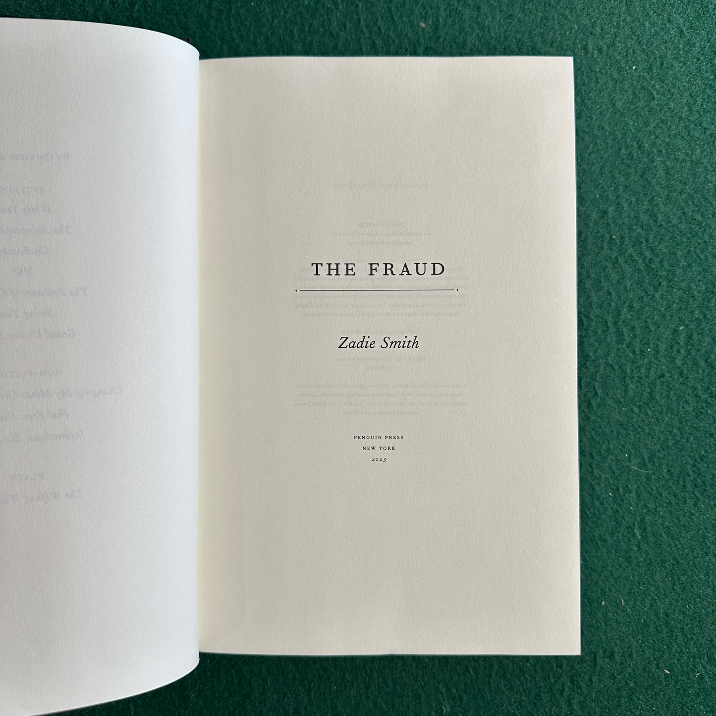 Fiction Hardback: Zadie Smith - The Fraud SIGNED FIRST EDITION