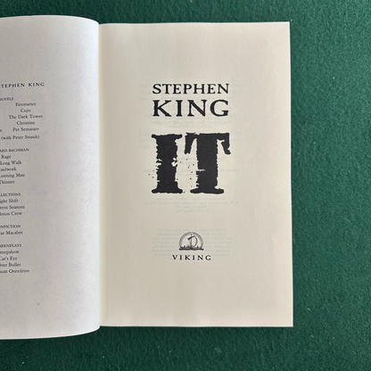 Vintage Horror Hardback: Stephen King - It FIRST EDITION