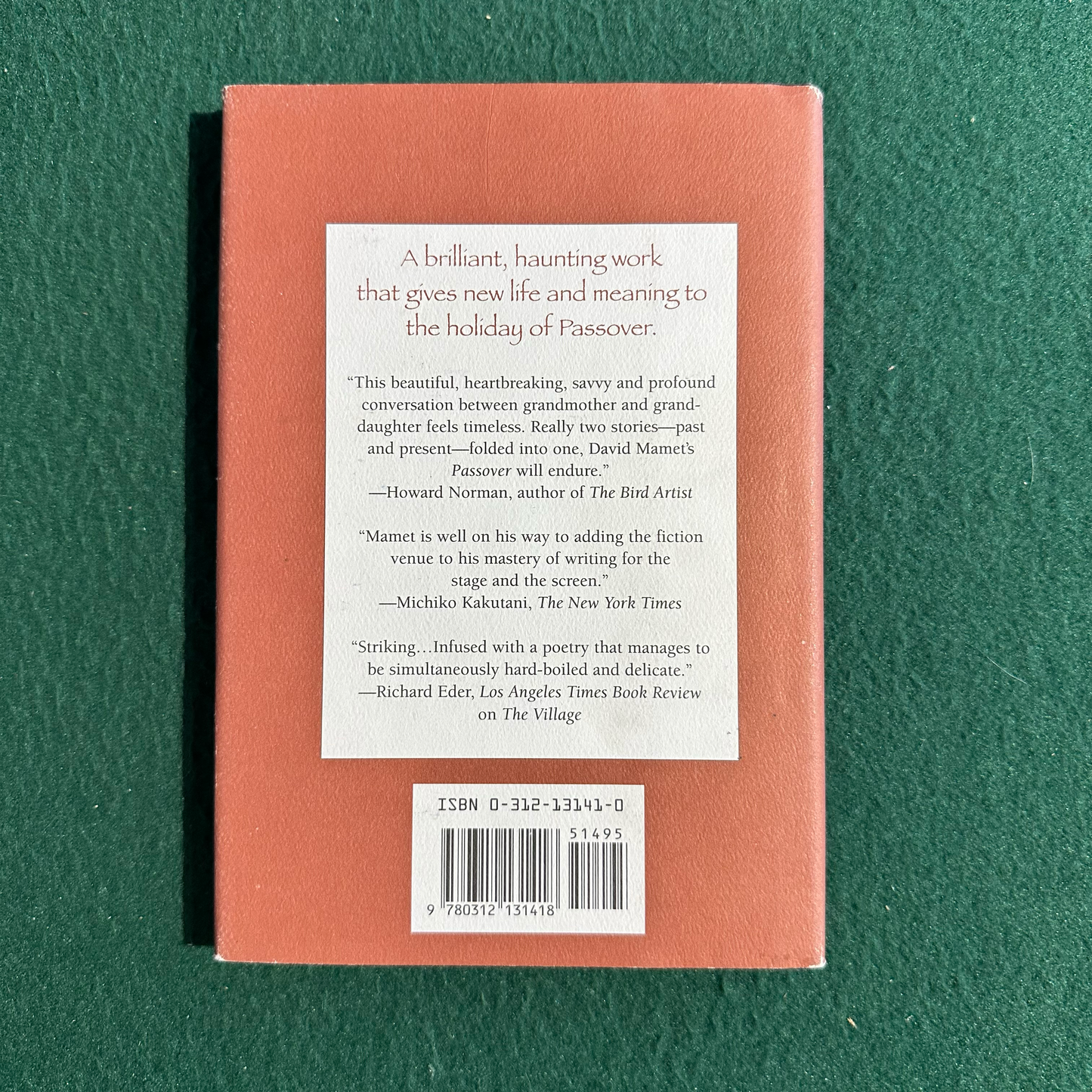 Vintage Fiction Hardback: David Mamet - Passover SIGNED SECOND PRINTING
