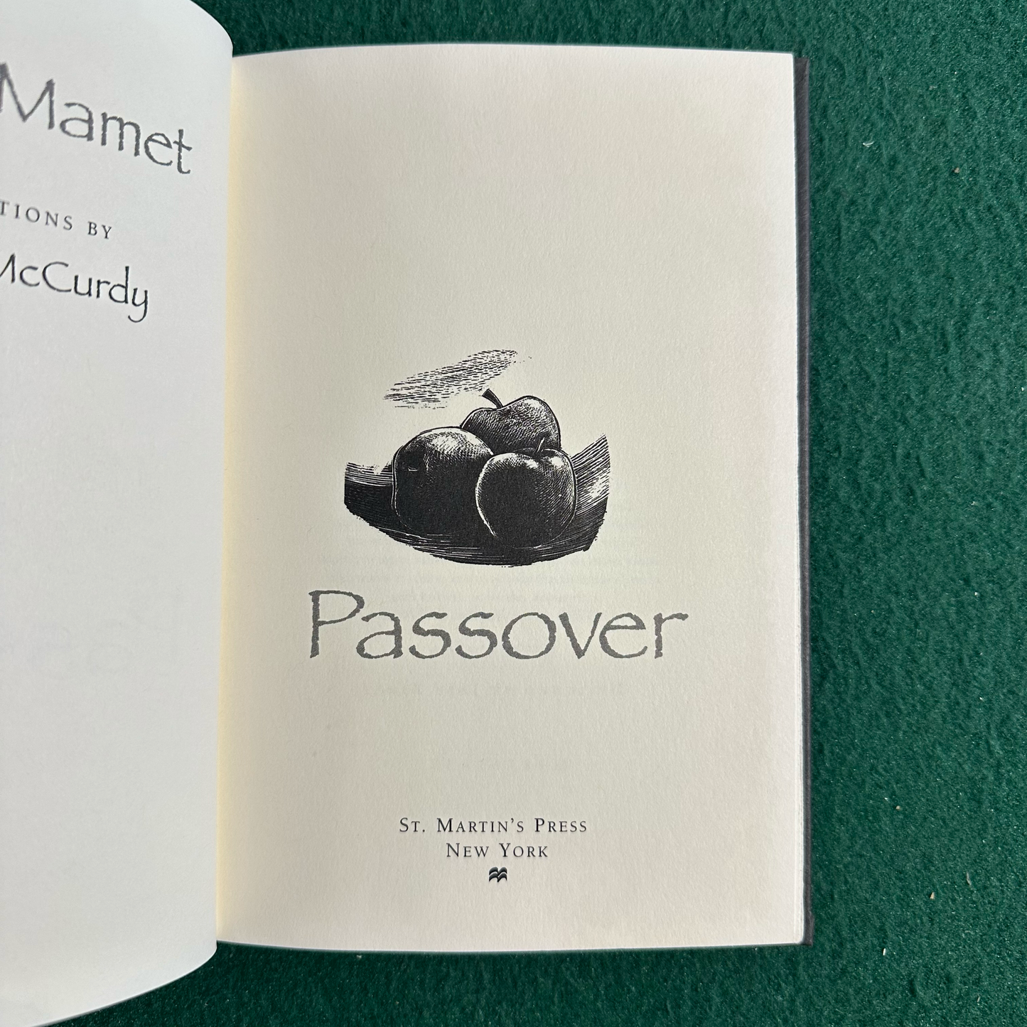 Vintage Fiction Hardback: David Mamet - Passover SIGNED SECOND PRINTING
