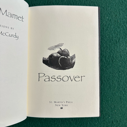 Vintage Fiction Hardback: David Mamet - Passover SIGNED SECOND PRINTING