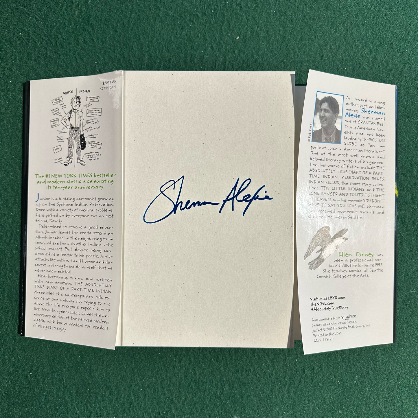 Fiction Hardback: Sherman Alexie - The Absolutely True Diary of a Part-Time Indian, 10th Anniversary Edition SIGNED FIRST PRINTING