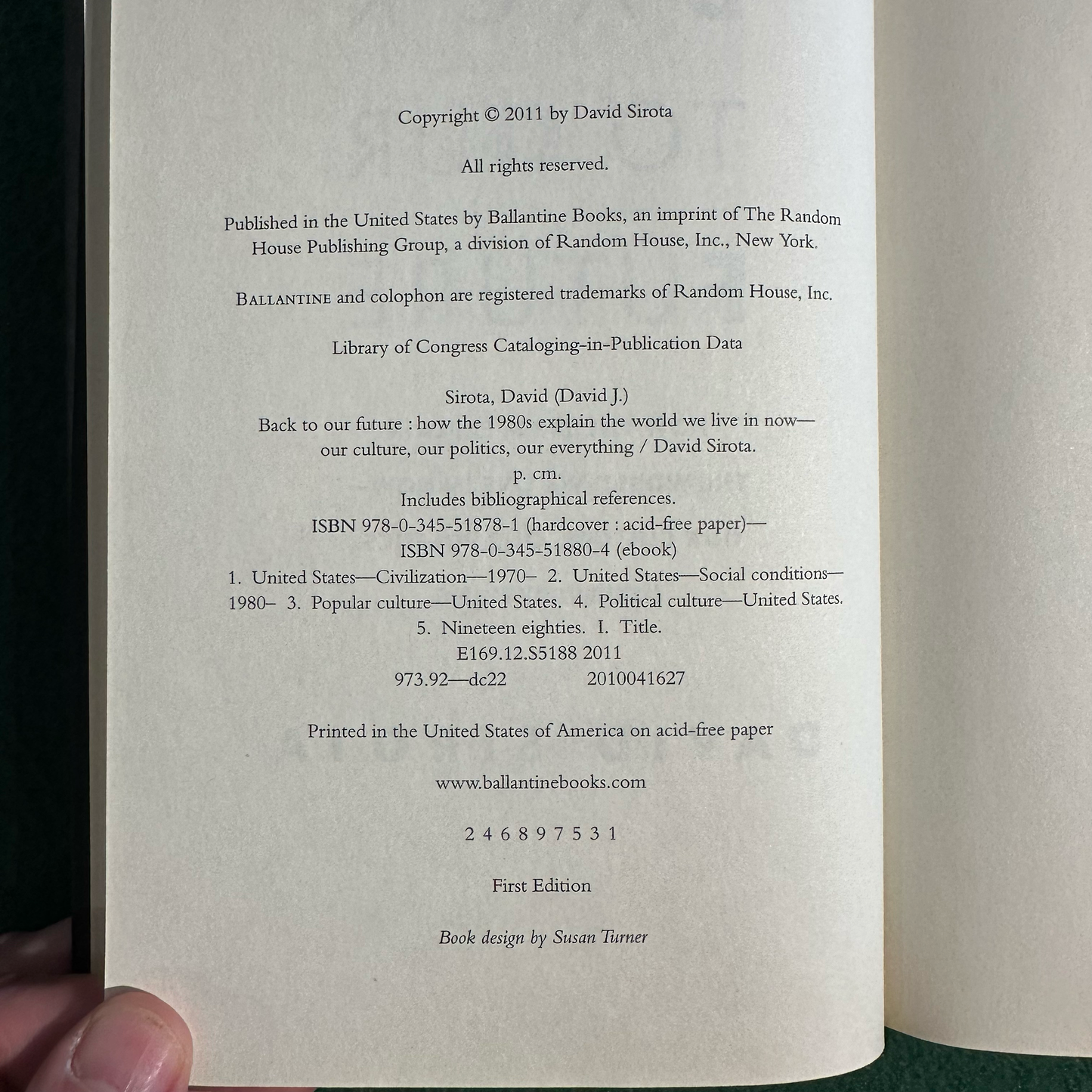 Non-Fiction Hardback: David Sirota - Back to Our Future SIGNED FIRST EDITION