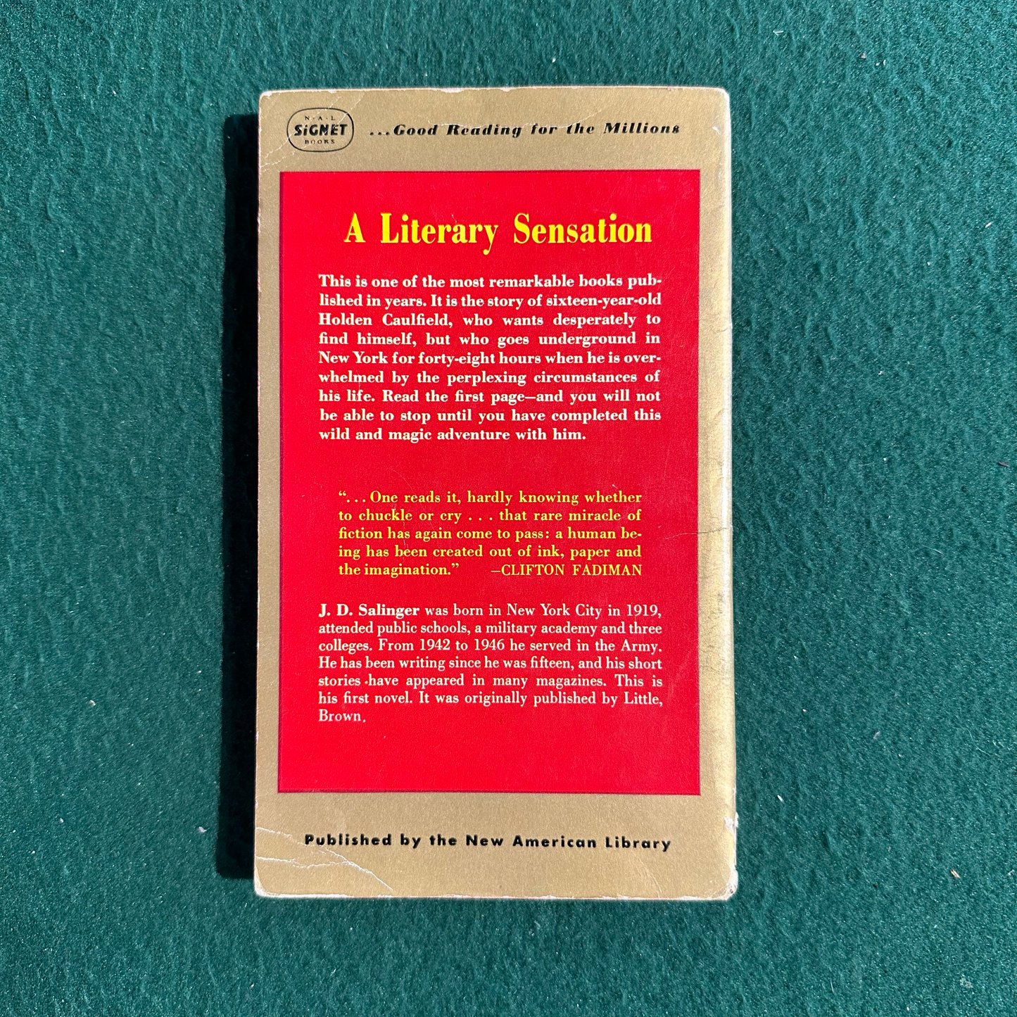 Vintage Fiction Paperback: JD Salinger - The Catcher in the Rye